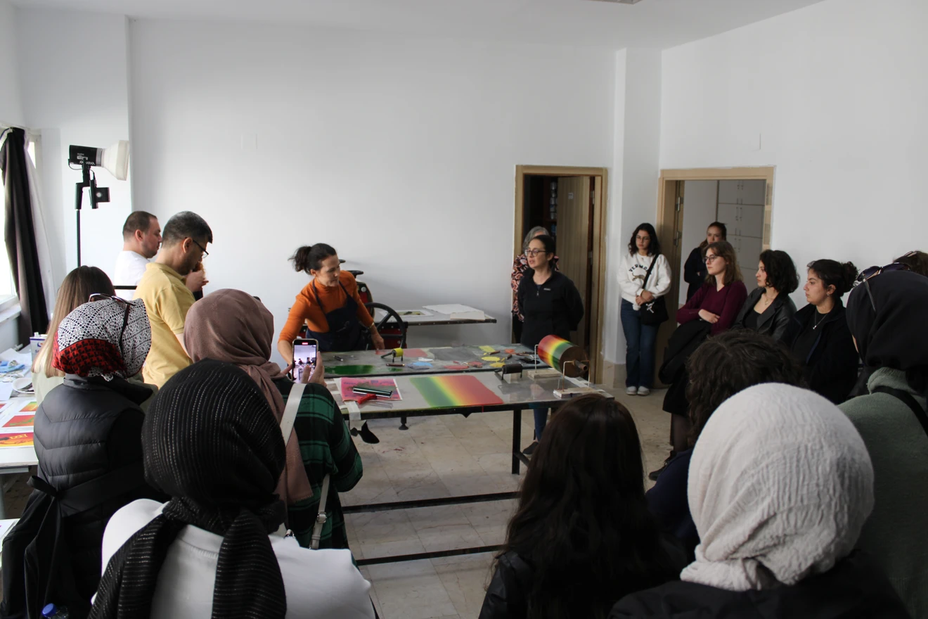Elena SMYRNIOTIS tarafından "Mono Baskı" workshopu gerçekleştirildi